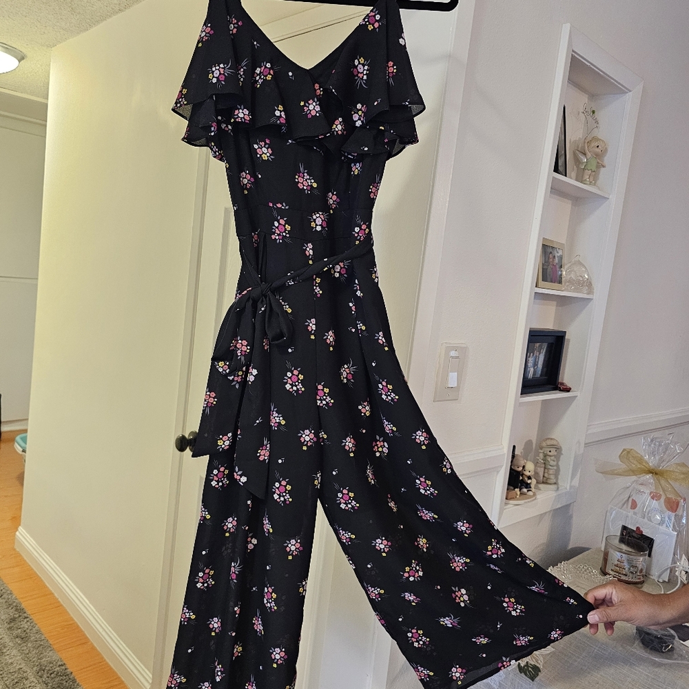 Floral Black Jumpsuit